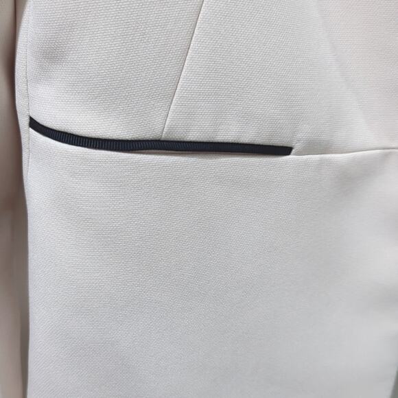 NAF NAF No Lapel Blazer Light Baby Pink Black Trim Women's Size S - Picture 4 of 9